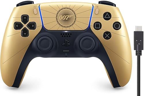 【純正品】DualSense ワイヤレスコントローラー "007 First Light" リミテッドエディション(CFI-ZCT2JZF) 【Amazon.co.jp限定】 PS5用コントローラー充電ケーブル3m